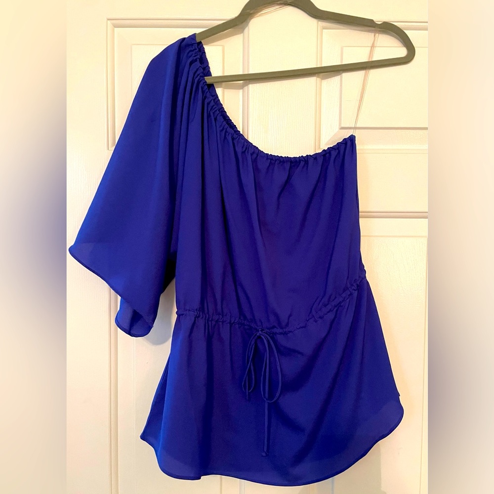 Purple, one shoulder top